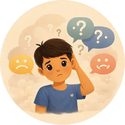 Child feeling confused and overwhelmed with everyday routines